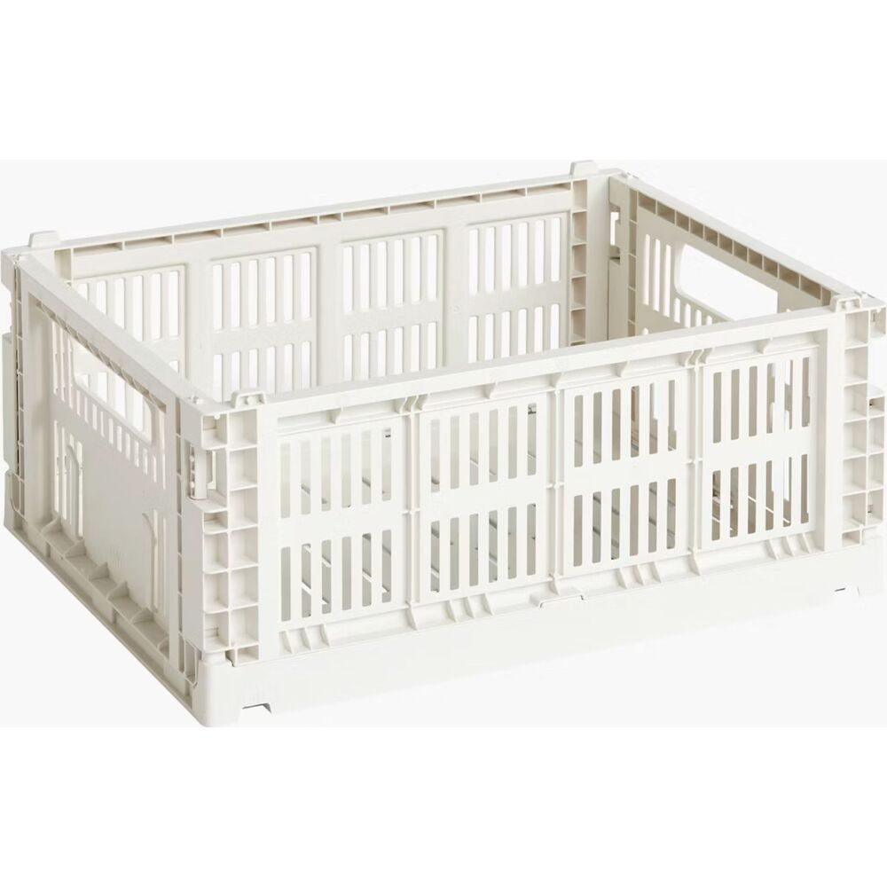 HAY Off White Medium Recycled Polypropylene Stackable Colour Crate